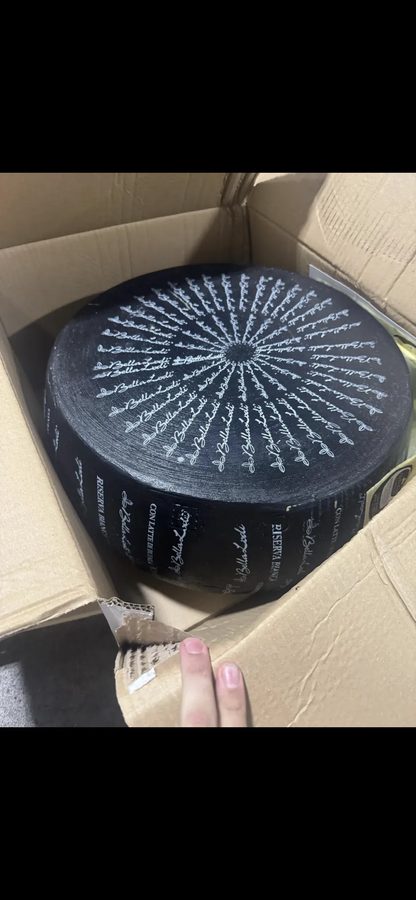 Bella Lodi Riserva Bianca black-rind buffalo-milk wheel in retail-ready shipping box for a US distributor