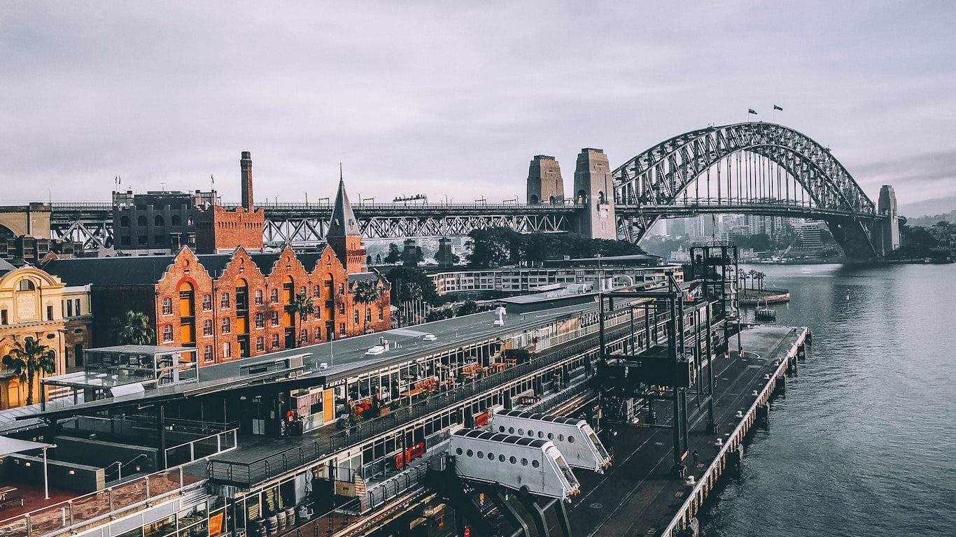 Sydney harbour aerial view, destination market for Italian food exports